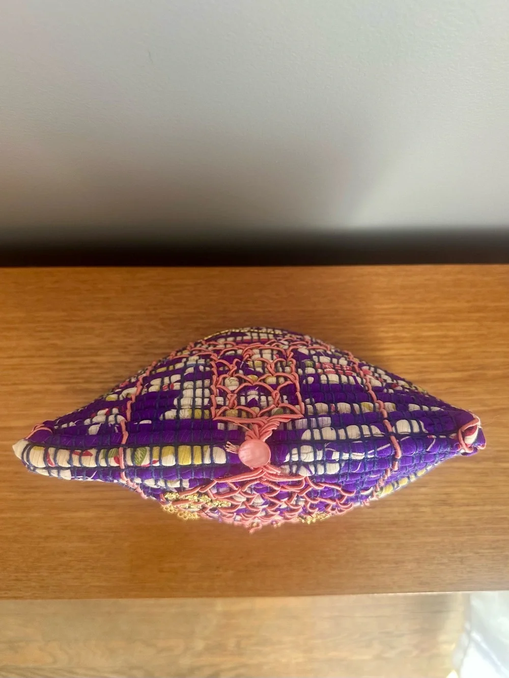 🫖 Hand-Woven & Hand-Embroidered Purple Teapot Cozy